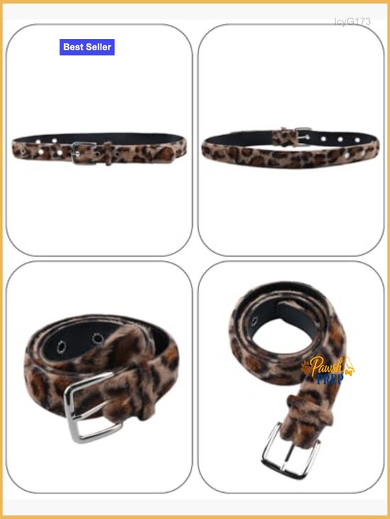 Faux Fur Leopard Print Belt with Buckle for Women - Trendy Y2K Waist Accessory main image 3